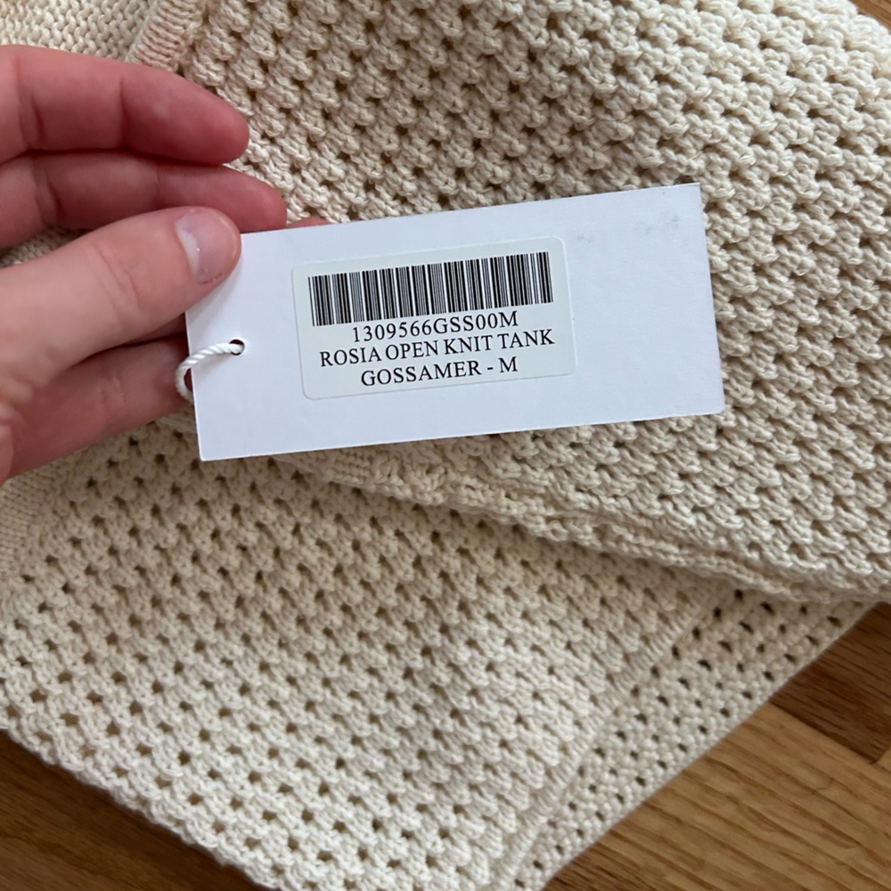 NWT reformation Rosia Open Knit Tank - White Crochet Knit Women's Top - Picture 5 of 6